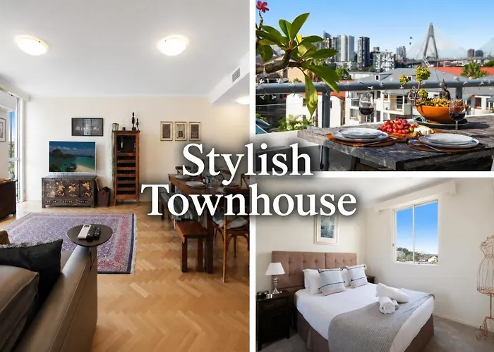 Stylish Balmain Townhouse With Pool & City Views